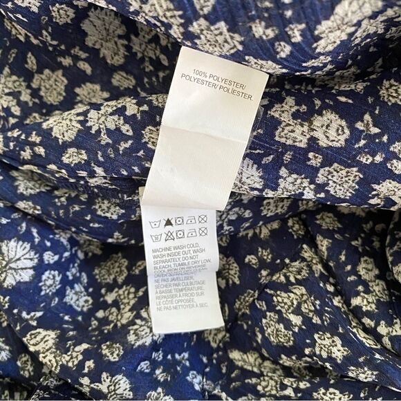 Women's Lucky Brand Boho Blue & Cream Floral Blouse, Size Medium - Picture 8 of 8